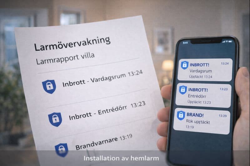 Larmövervakning av fritidshus i realtid via mobilen