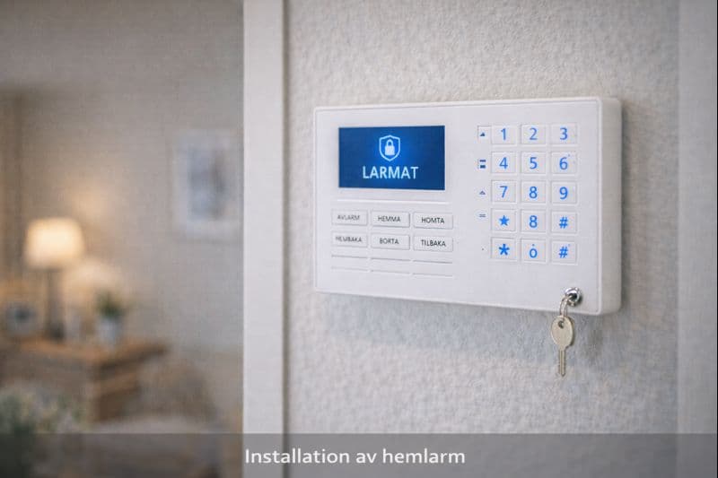 Larmpanel i lägenhet för hemlarm i bostadsrätt