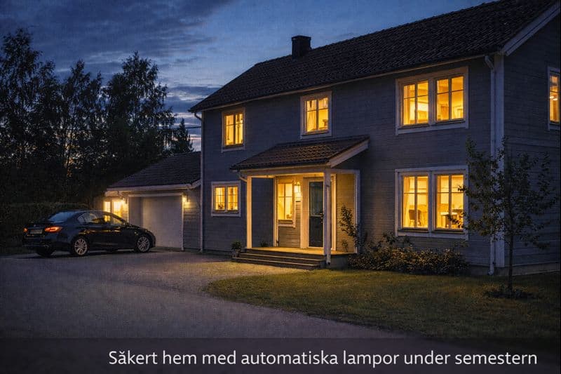 Svensk villa med hemlarm vid skymning