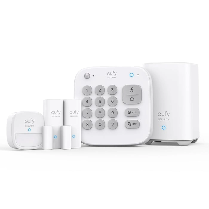 Eufy Security hemlarm med basstation, knappsats och sensorer