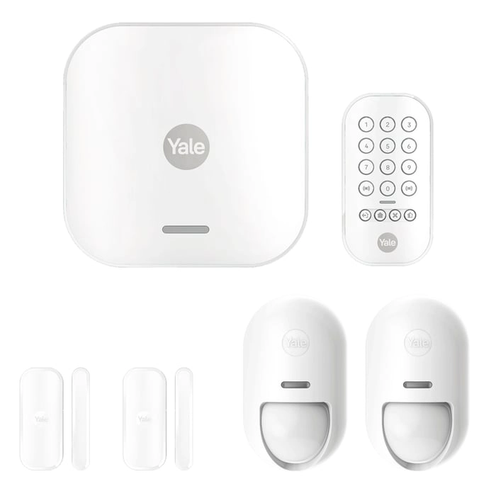 Yale Startlarmkit+ med Smart Hub, sensorer och knappsats